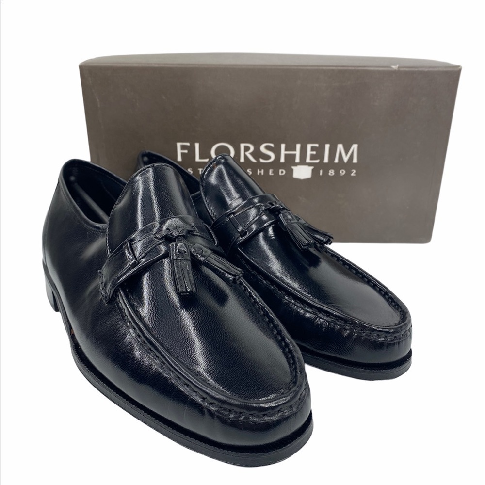 Florsheim Como Moc Toe Tassle Loafer Black Shoes - Picture 2 of 13